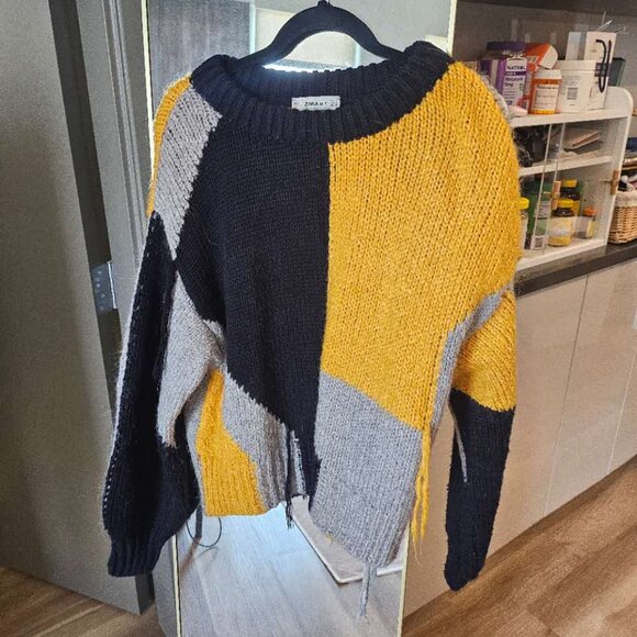 Zara Fringed Contrasting Wool Mohair Sweater - Picture 5 of 8